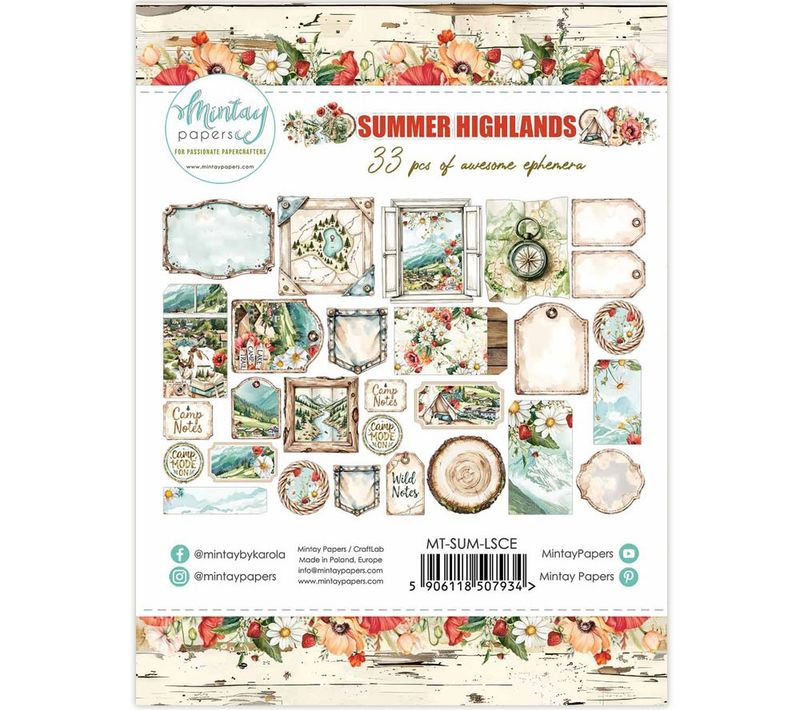Mintay - SUM - Summer Highlands - Paper Elements - 27 pcs