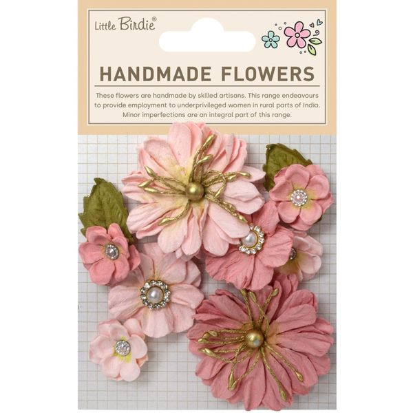 Little Birdie - Handmade Flowers - Liora - Pink Passion - 10 stk