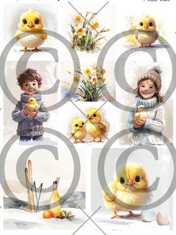 Hovedbilde Papirdesign -  A4 Motivark - PD 1567 - Påskebarn