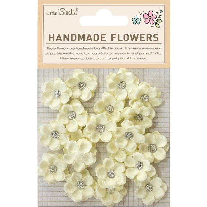 Hovedbilde Little Birdie - Handmade Flowers - Twinkle - Ivory Pearl - 20 stk