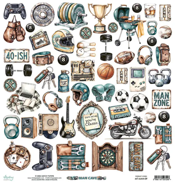 Mintay - MAN - 12x12 Paper Pad - Man Cave