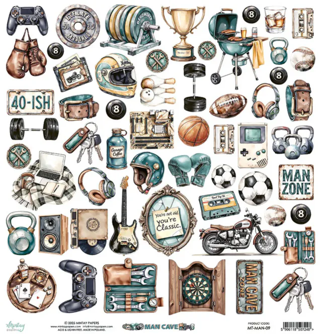 Hovedbilde Mintay - MAN - 12x12 Paper Pad - Man Cave