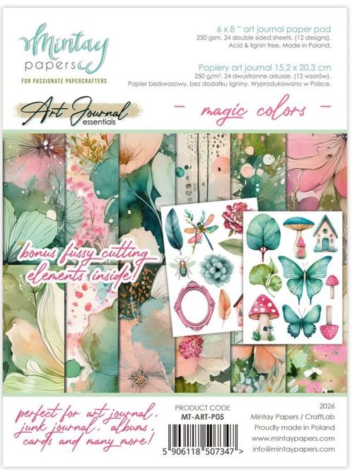 Hovedbilde Mintay - 6x8 paper pad - Art journal - P05 - Magic Colors