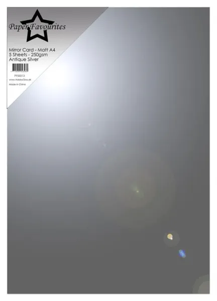 Paper Favourites - A4 - Mirror Card Glossy - 113 - Antique Silver - 5pk