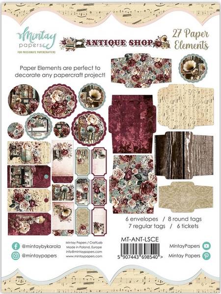 Mintay - ANT - Antique Shop - Paper Elements - 27 pcs