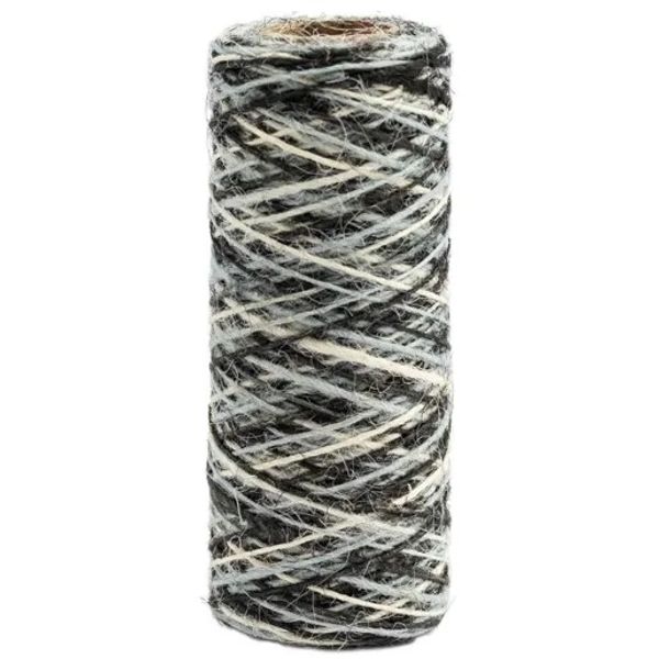 Kort & Godt - HA205 - Hamp - 0,8 mm - Sort & hvit mix - 80m
