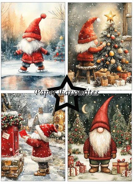 Paper Favourites - A6 Paper Pack - PFA593 - Christmas Gnomes