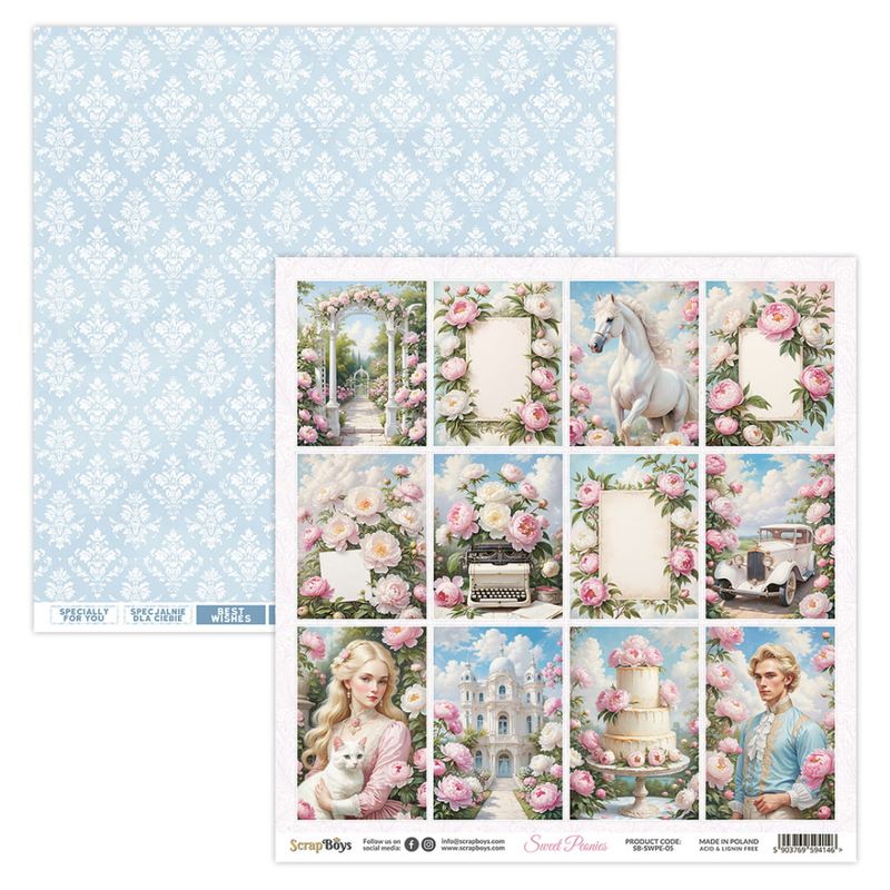 ScrapBoys - Sweet Peonies - 12x12 - Paper Pack
