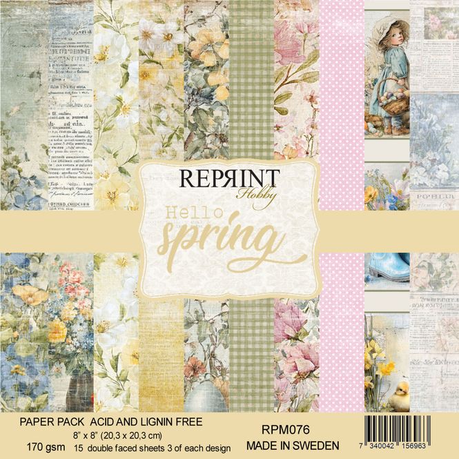 Hovedbilde Reprint - 8x8 - RPM076 - Hello Spring - Paper Pack