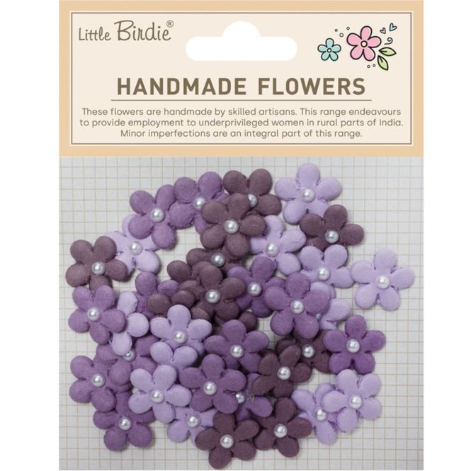 Hovedbilde Little Birdie - Handmade Flowers - Janice - Grape Surprise - 40 stk
