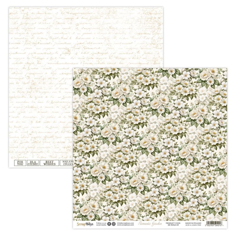 ScrapBoys - Romantic Garden - 12x12 - Paper Pack