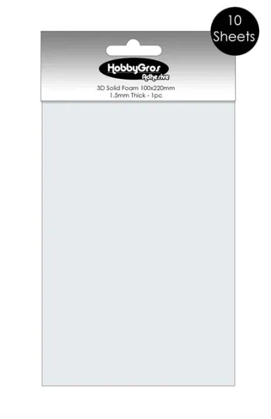 HobbyGros - 3D Foam - Solid Sheet - 10cm x 22cm - h: 1,5 mm