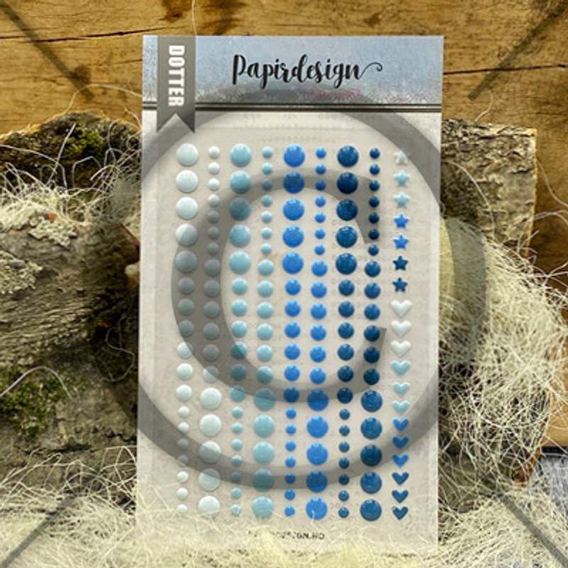 Papirdesign - PD974 - Dotter - Blå - 163 stk