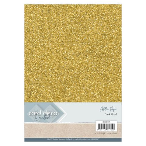 Hovedbilde Find it - Card Deco - A4 - Glitter Paper - 017 - Dark Gold - 6pk