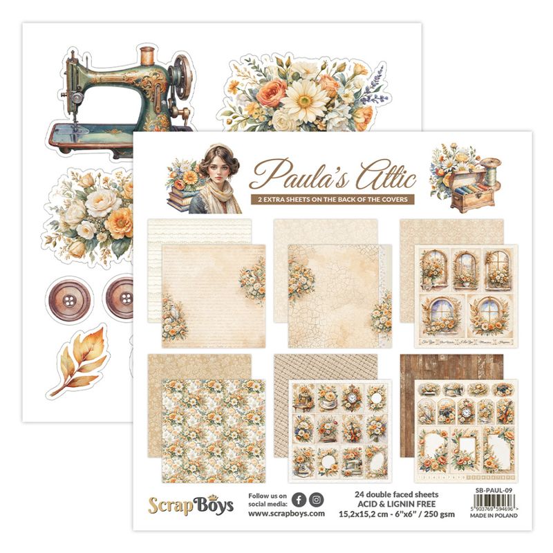 ScrapBoys - Paula's Attic - 6x6 - Paper pad