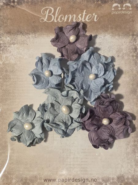 Papirdesign - Gardenia, blandet - Blå