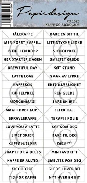 Papirdesign - Klistremerker - 1626 -  Kaffe og sjokolade