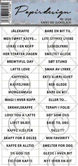 Hovedbilde Papirdesign - Klistremerker - 1626 -  Kaffe og sjokolade