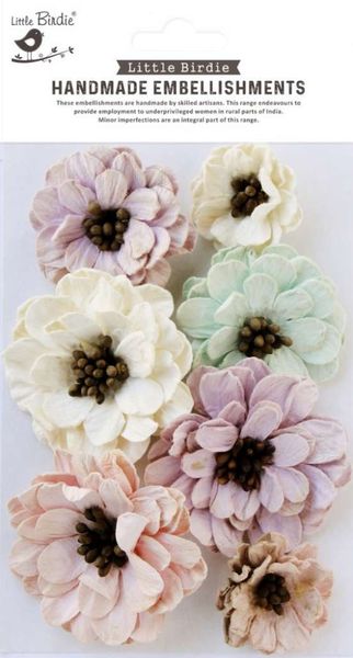 Little Birdie - Handmade Flowers - Galina - Fairy Garden - 7 stk