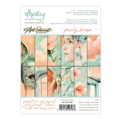 Hovedbilde Mintay - 6x8 paper pad - Art journal - P08 - Peachy Breeze