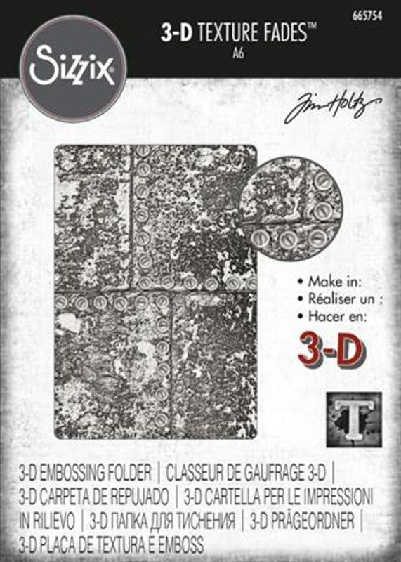 Sizzix - 665754 - 3-D Texture Fades - A6 - Industrious