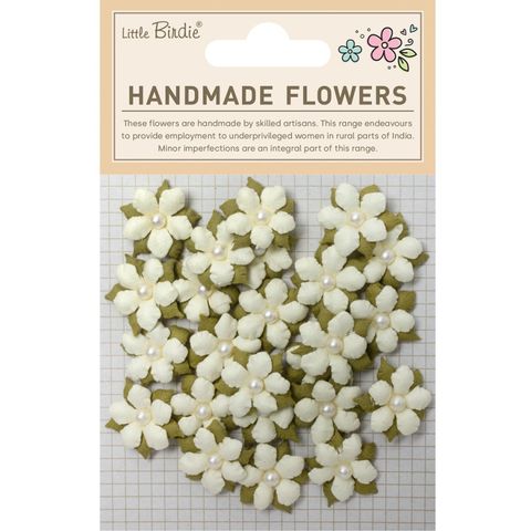 Hovedbilde Little Birdie - Handmade Flowers - Elira - Ivory Pearl - 24 stk
