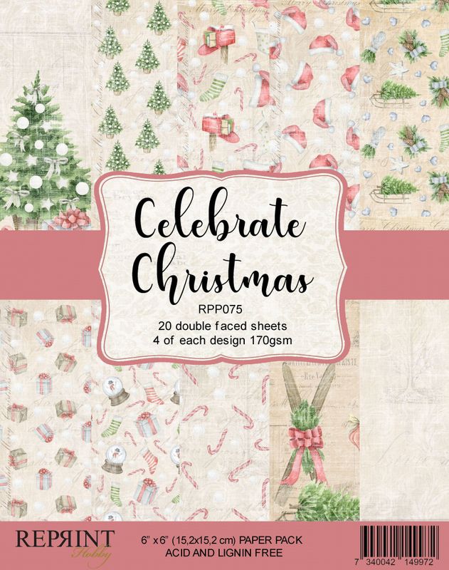 Reprint - 6x6 - RPP075 - Celebrate Christmas paper pack