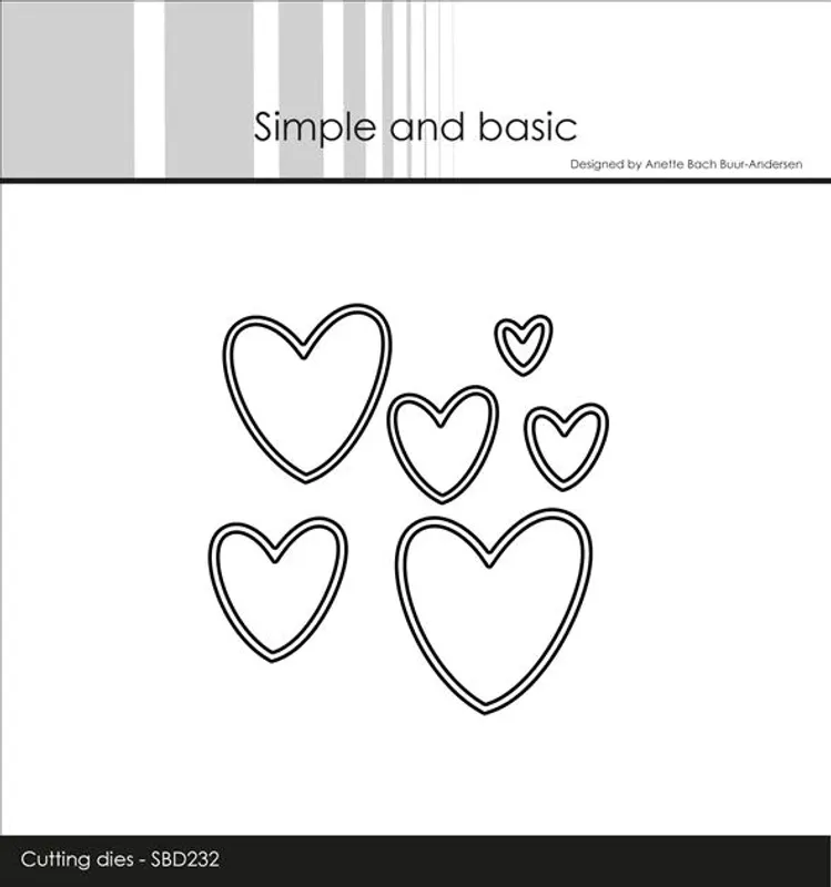 Simple and basic - Dies - SBD232 - Outline Hearts