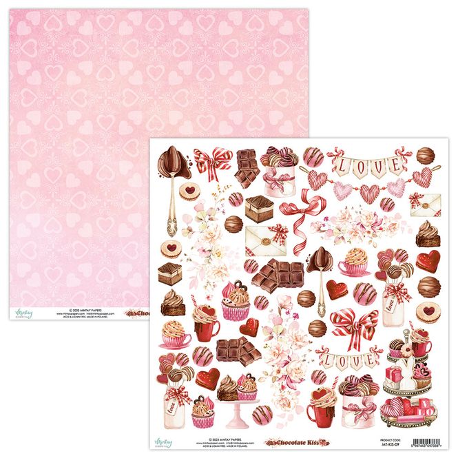 Hovedbilde Mintay - KIS - 12x12 - Chocolate Kiss - 09 - Die cut sheet