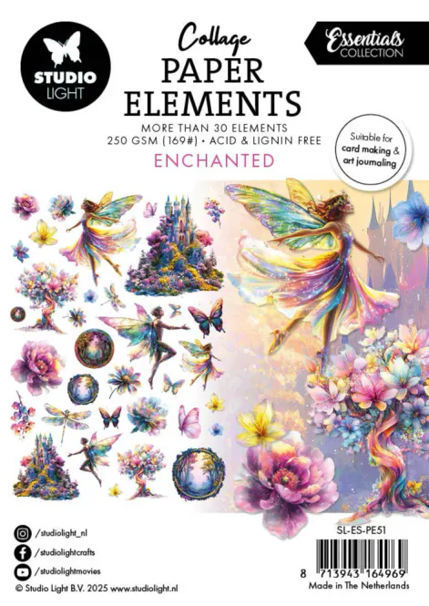 Hovedbilde Studio Light - PE51 - Collage Paper Elements - Enchanted - 35 pcs