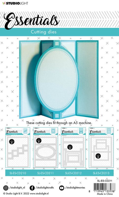 Studio Light - Dies - CD211 - Essentials - Oval Zig Zag Card