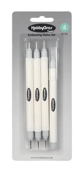 HobbyGros - 024 - Embossing Set (3 stk)  + Piercing Tool (1 stk)