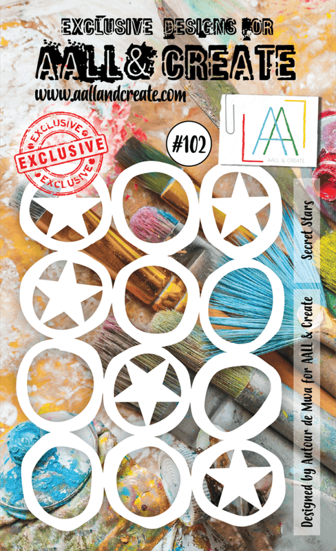 AALL & Create - #102 - A6 Stencil - Secret Stars