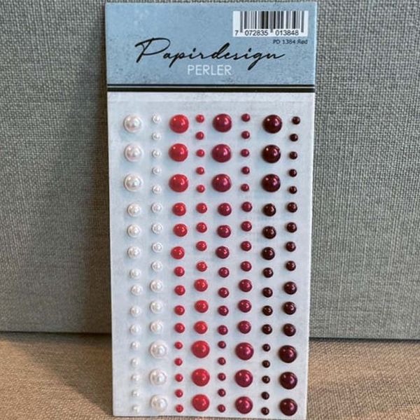 Papirdesign - PD 1384 - Halvperler - Rød