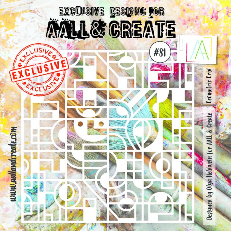 AALL & Create - # 81 - 6x6 Stencil - Geometric Grid