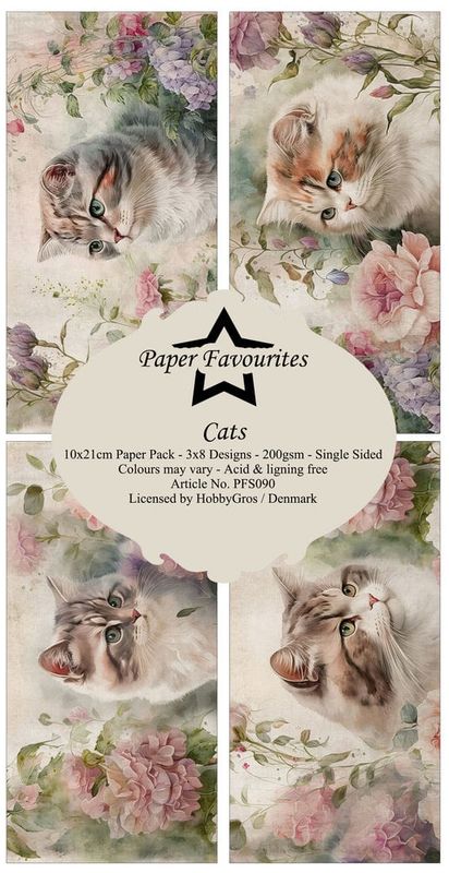 Paper Favourites - SlimLine Paper Pad - PFS090 - Cats