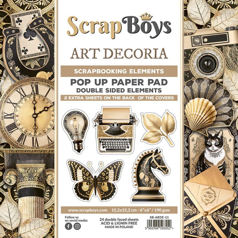 ScrapBoys - Art Decoria - 6x6 - Pop up Paper pad