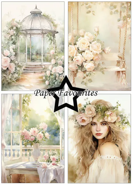 Paper Favourites - A5 Paper Pack - PFA118 - Shabby Chic Roses