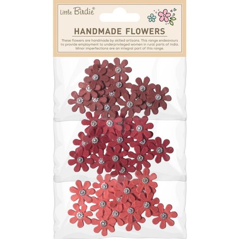 Hovedbilde Little Birdie - Handmade Flowers - Luna - Ruby Aura - 45 stk