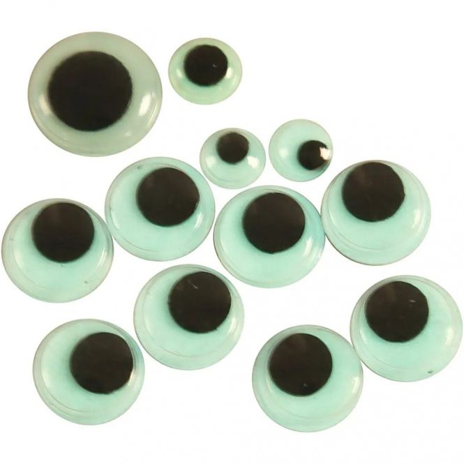 Hovedbilde Creotime - Googly Eyes - Glow in the dark - str. 8-14mm - 30 stk