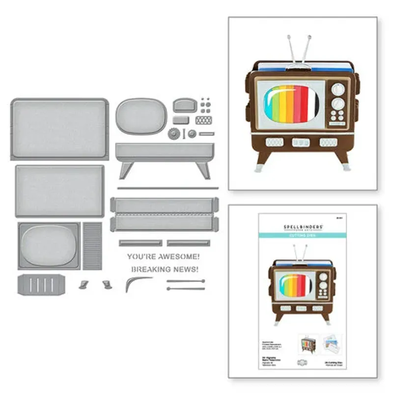 Spellbinders - S5-517 - Dies -  3D Vignette Retro Television