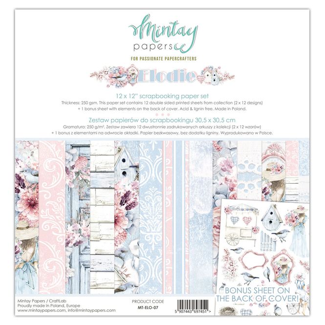 Hovedbilde Mintay - ELO - 12x12 Paper Set - Elodie