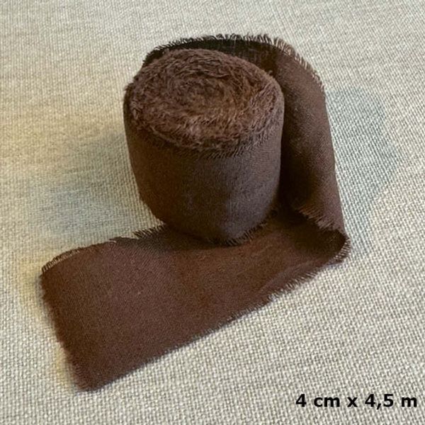 Papirdesign - PD 1511 - Bomullsbånd - Rull - 4 cm x  4,5 m - Brun