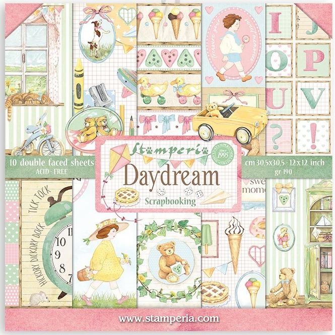 Hovedbilde Stamperia - 12x12 Paper Pack - 104 - Daydream