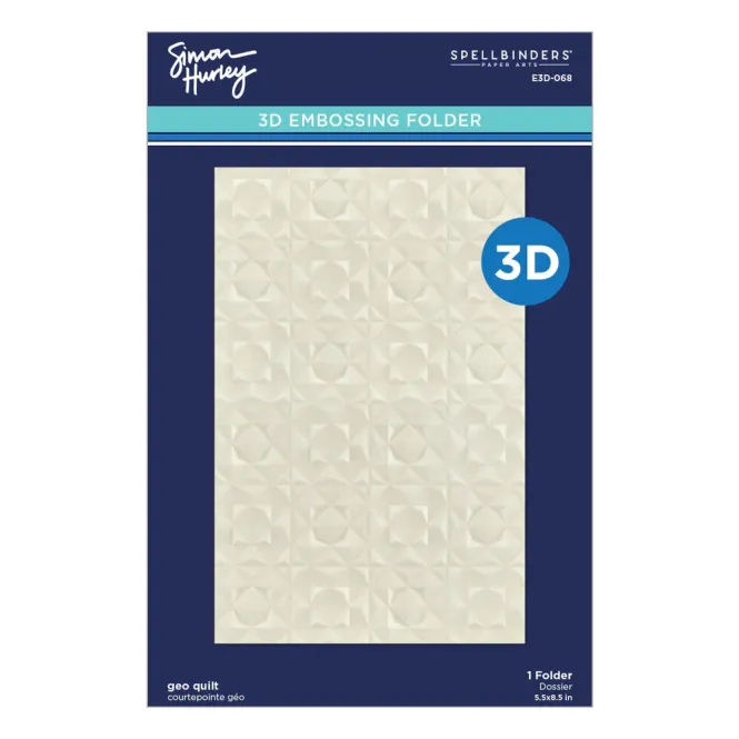 Hovedbilde Spellbinders - E3D-068 - 3D Embossing Folder - Geo Quilt