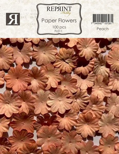 Reprint - FL011 - Mini Paper Flowers - 20mm - Peach - 100stk