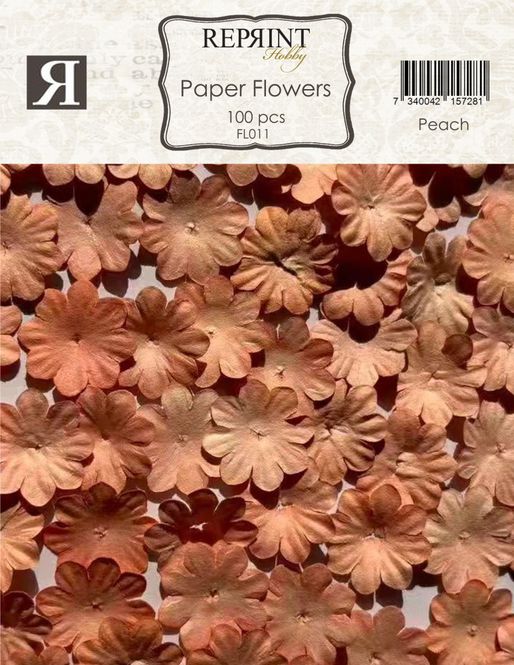 Hovedbilde Reprint - FL011 - Mini Paper Flowers - 20mm - Peach - 100stk
