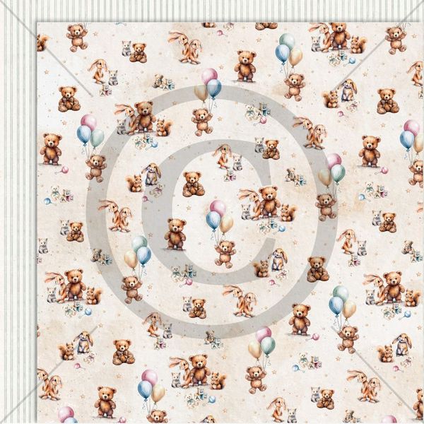 Papirdesign - 12x12 - PD 1443 - Søte små venner - Bestevenner