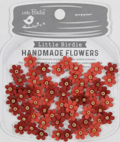 Hovedbilde Little Birdie - Handmade Flowers - Natalia - Scarlet Blend - 60 stk