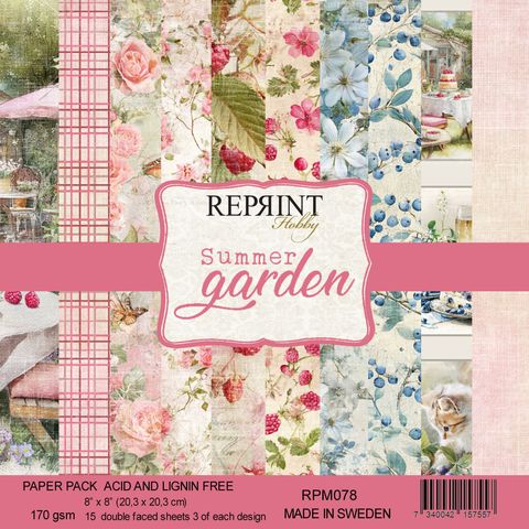 Hovedbilde Reprint - 8x8 - RPM078 - Summer Garden - Paper Pack